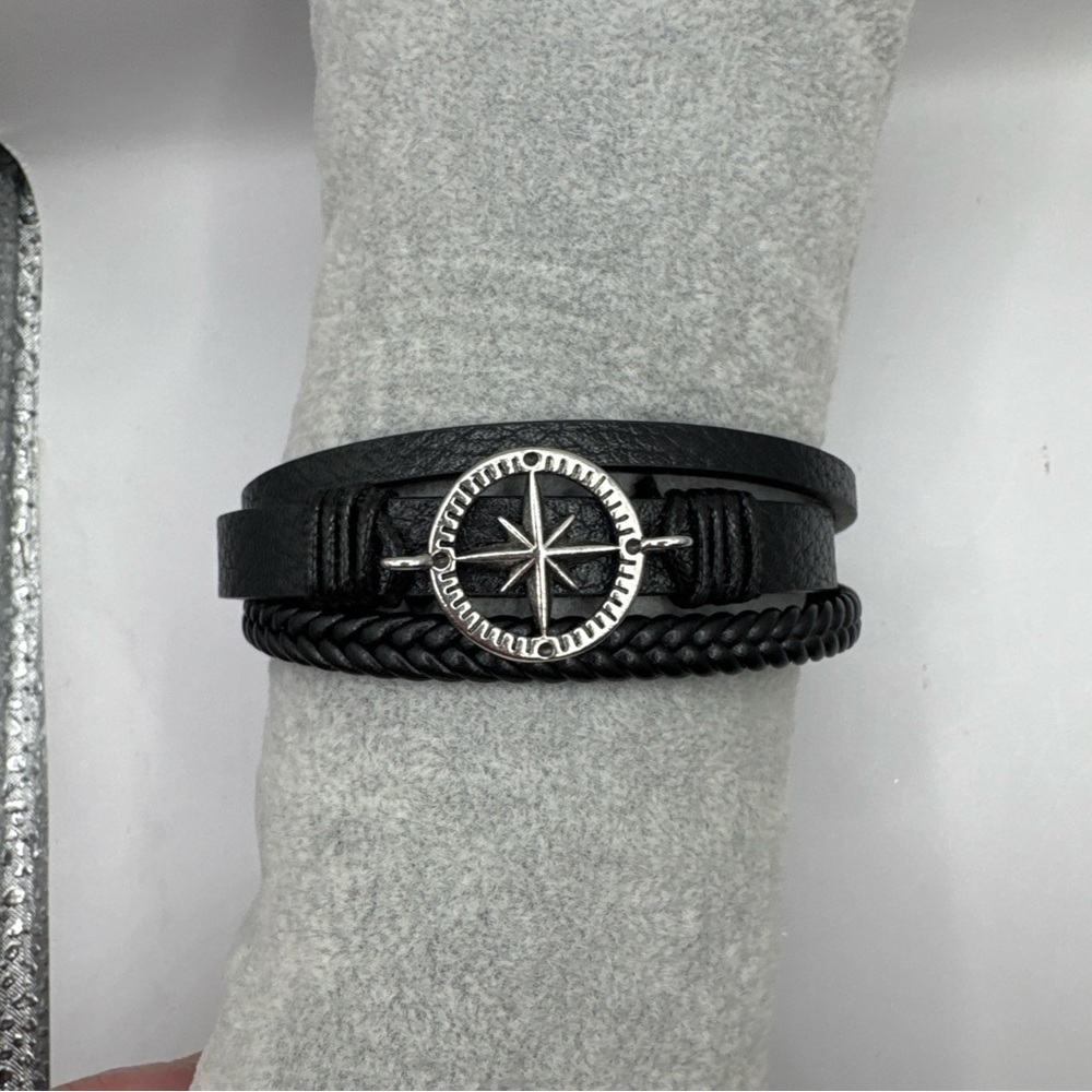Ryze Men's Black Vegan  Leather Bracelet